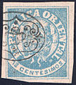 12c blue, mute cancel from Montevideo, placed on the trip to Buenos Aires, Diaz type 5