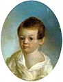 1799-1837 - Pouchkine enfant (huile sur métal de Xavier de Maistre)