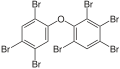 English: Skeletal formula of 2,2′,3,4,4′,5′,6-heptabromodiphenyl ether (congener BDE-183) Deutsch: Strukturformel von 2,2′,3,4,4′,5′,6-Heptabromdiphenylether (Kongener BDE-183)