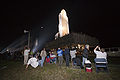 KSC employees and their families watch the rollout