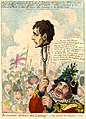 James Gillray: Buonaparte, 48 hours after landing! – Vide John Bulls home-stroke, armed en masse, 26 July 1803