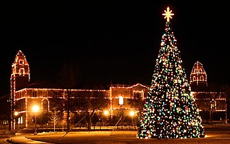 Administration Building during the Carol of Lights