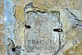 English: Fragment of an Iuno consecration altar at the west wall Deutsch: Fragment eines Juno-Weihealtars an der Westwand