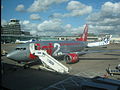 Boeing 737-300 G-CELK at Manchester Airport Gate 7