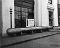 Japanese, Type 93, "Long Lance" torpedo, on display outside U.S. Navy headquarters in Washington, DC, during World War II.