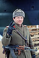 A Romanian soldier with a locally-built version of the AKM.