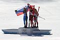 Podium Women's downhill.