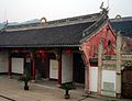 Cao'e-temple looking to the east over the Cao'e-river, in Shangyu, Zhejiang, China.