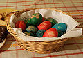 Czech eggs dyed with leaves