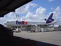 A FedEx DC10 at SJU airport