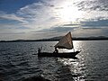 Fishermen boat on Lake Victoria, Uganda