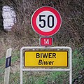 Français : Biwer, commune de Biwer. Panneau de localisation.