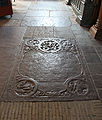 Gravestone by the entrance. Over Jost Korinck, from about 1648. (No 123 in 'Danmarks Kirker'.)