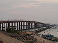 Pamban road bridge (left) and rail bridge (right)