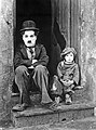 Jackie Coogan and Charlie Chaplin in The Kid