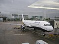 Airbus A321-200 G-OZBF at Manchester Airport Gate 24