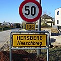 Français : Hersberg, commune de Bech. Panneau de localisation.