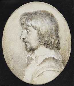 Miniature self-portrait by Peter Oliver (1863-1648)