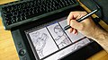 Graphics tablet being used to sketch