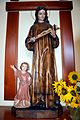 Imagen nueva de santa Marina Virgen en su capilla de la iglesia parroquial de Torrebaja (Valencia).