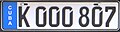 License plate since 2013 for foreigners