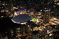 Tokyo Dome from the air at night