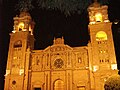 Night sight of the cathedral of Tacna