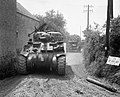 Sherman and Cromwell tanks of the Royal Marines Armoured Support Group near Tilly-sur-Seulles, 13 June 1944.