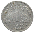 1 francs, reverse side, 1942