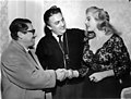 Ennio Flaiano, Federico Fellini, and Anita Ekberg, 1960