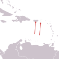 Known distribution of Ara autocthones (St. Croix macaw)