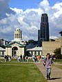 CMU quad with University of Pittsburgh's Cathedral of Learning as background