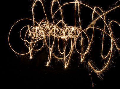 Sparklers with a slow shutter speed.