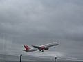 Boeing 757-200 G-LSAD takes off at Manchester Airport