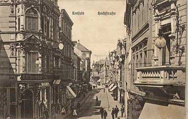 Postkarte von 1908 mit der Hochstraße, wahrscheinlich Ecke Schwanenmarkt