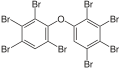 English: Skeletal formula of 2,2′,3,3′,4,4′,5,6′-octabromodiphenyl ether (congener BDE-196) Deutsch: Strukturformel von 2,2′,3,3′,4,4′,5,6′-Octabromdiphenylether (Kongener BDE-196)