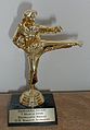 DeBarra Mayo Shaw's trophy for karate board break from United States Karate Academy.