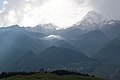 Panoramic view of Mount Kazbek (Mqinvartsveri)