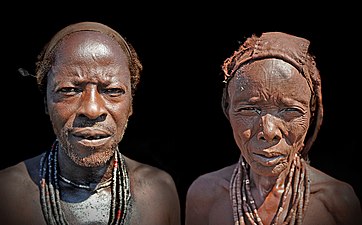 Namibia Himba tribe chief and mother by WAVRIK