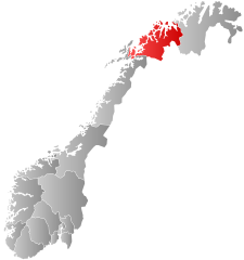 Troms county within Norway