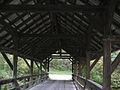 Wooden bridge over Sava River, near Litija, Slovenia