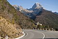 Pass road with Mount Mangart