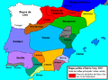 Map of taifas in Iberia in 1031 in Catalan