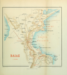 Map of ancient Baiae (1890). Punta dell'Epitafio, Portus Baiarum.
