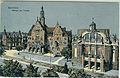 Historical Postcard with the old city-hall and the theater