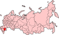 Kalmykia on the map of Russia