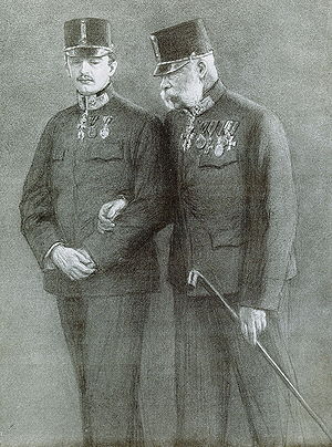 Emperor Franz-Joseph of Austria & his heir and successor Archduke Charles of Habsburg-Lothringen (Karl I)