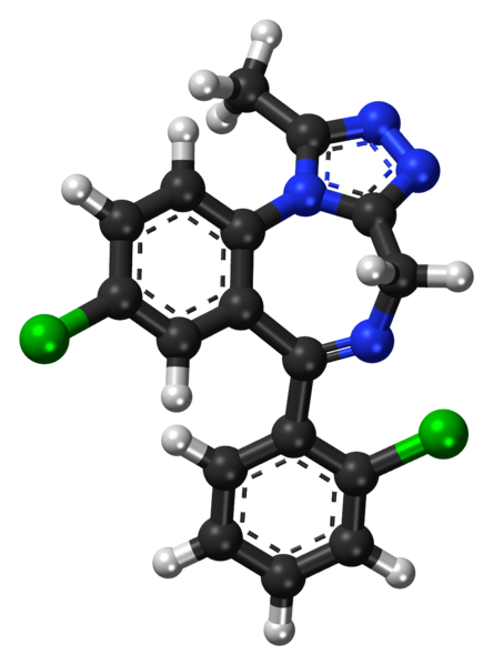 File:Triazolam ball-and-stick model.png