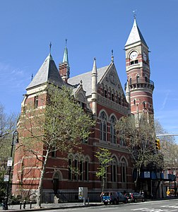 The Jefferson Market building served as a courthouse, and now as a public library