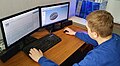 CAD software being used with dual LCD monitors